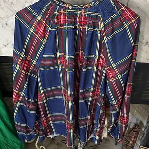 Plaid Long Sleeve Blouse